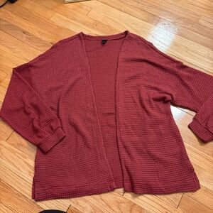 Women's Open-Front Knit Cardigan - Red